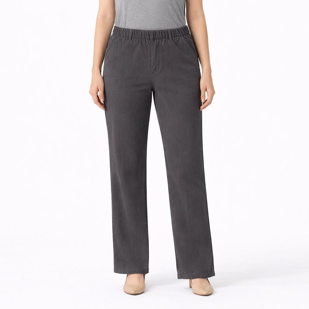 NEW d&co Denim & Company Pull On Pants Womens 6T Gray Stretch